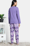 Zivame 2 Mile Fashion Knit Cotton Pyjama Set -Aster Purple — thumbnail 4